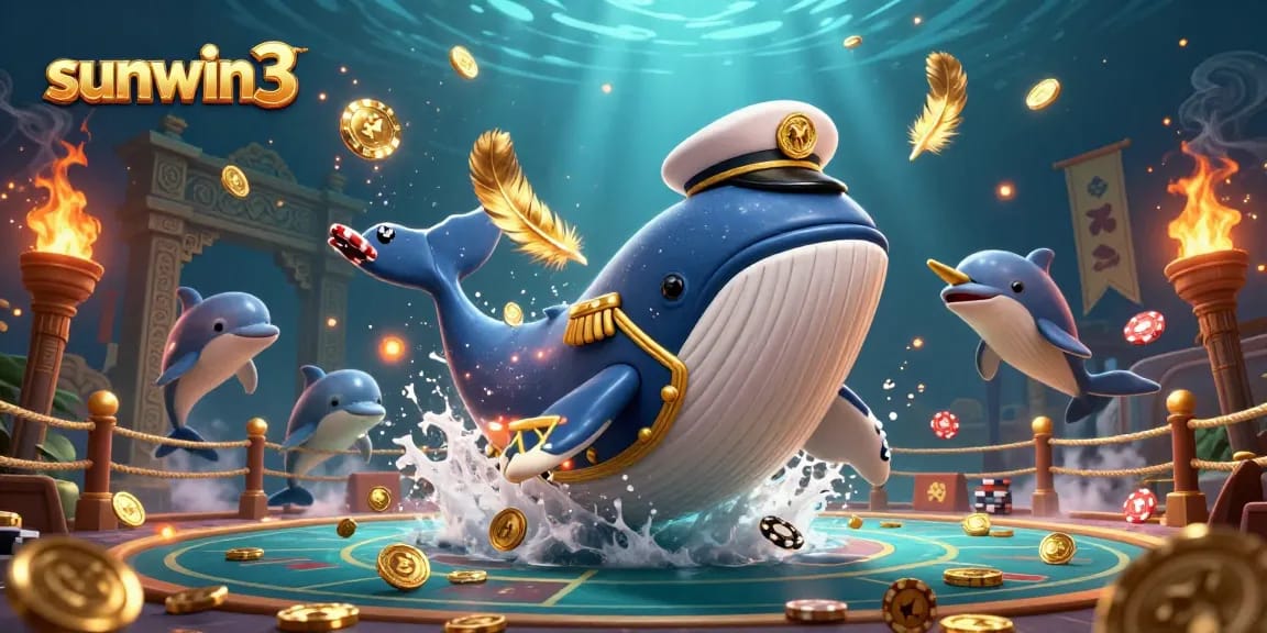 Discover exciting gaming adventures at sunwin3 with a whale captain and playful dolphins.