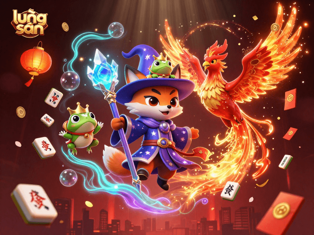 Experience lương sơn with magical characters and vibrant casino elements in a dynamic scene.
