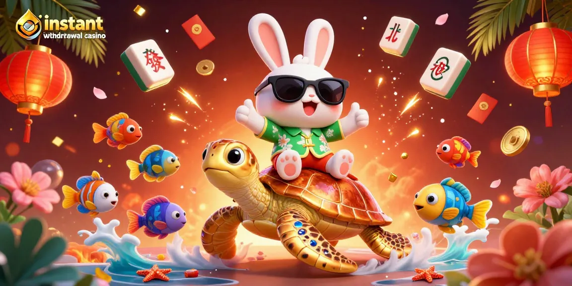 Experience the thrill of an instant withdrawal casino with vibrant 3D characters celebrating fast payouts.